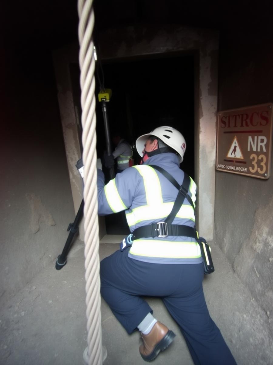 Simulação de resgate em espaço confinado